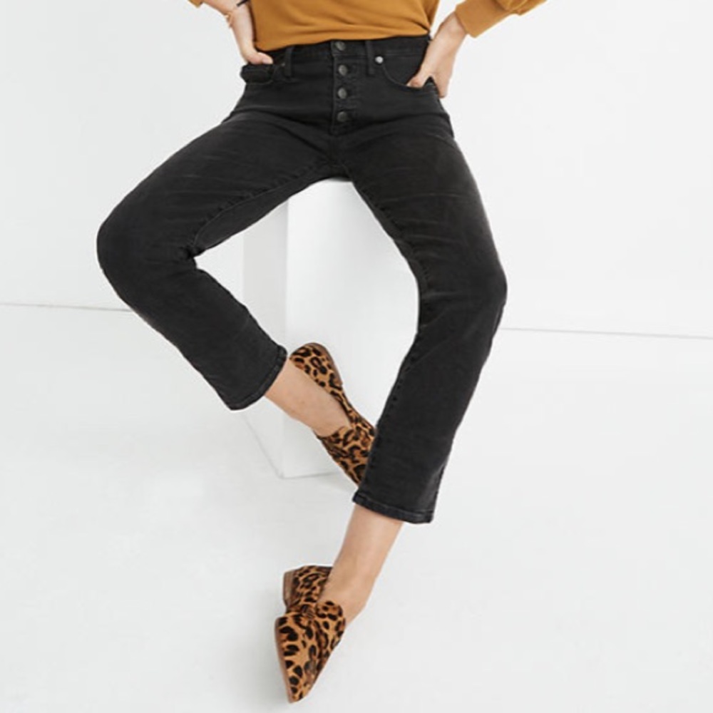 Madewell Petite Stovepipe Button Front Jeans